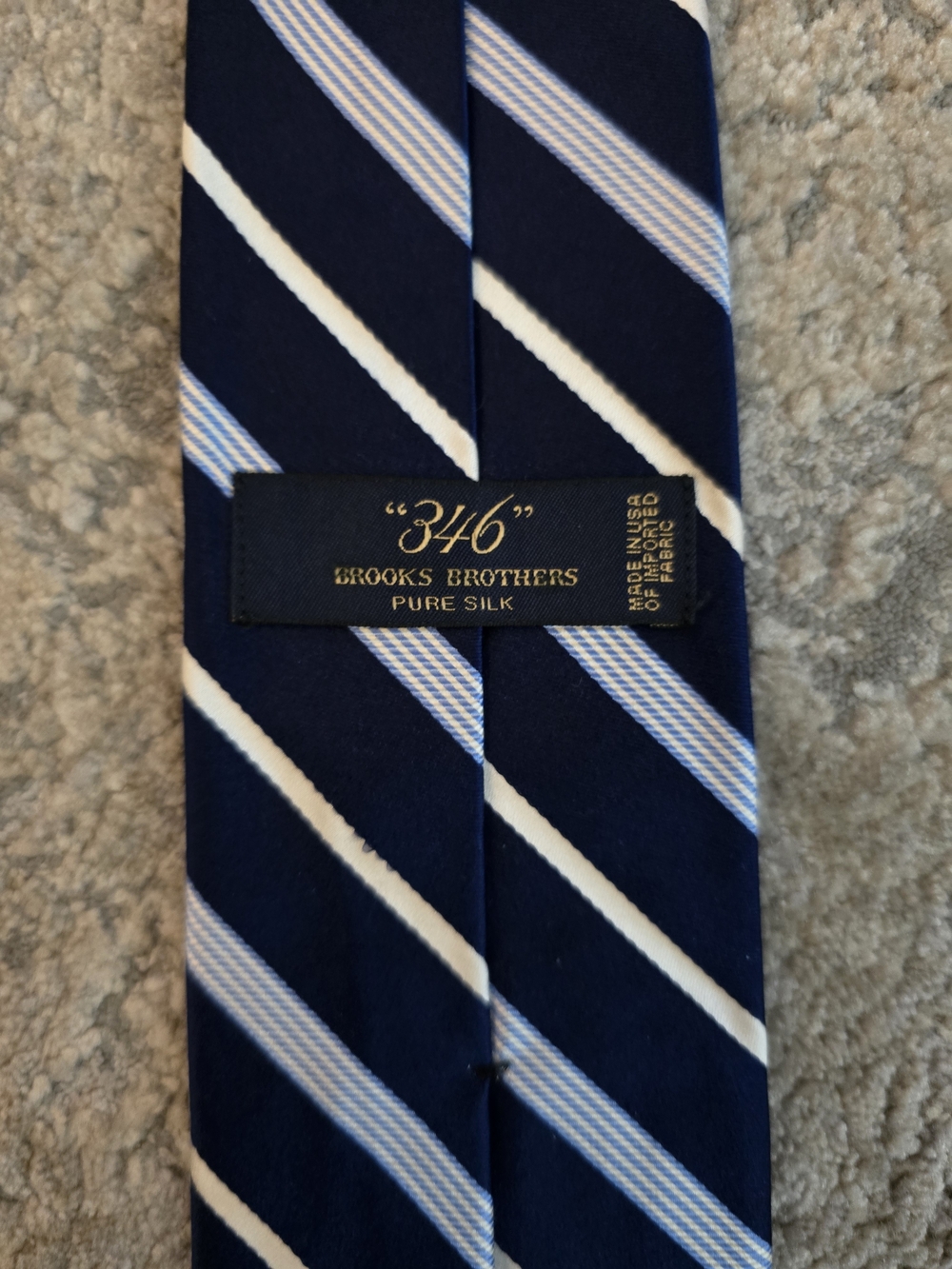 Brooks Brothers 100% Silk Striped Necktie Duo - Navy & Burgundy - Picture 7 of 7